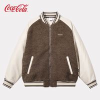 百亿补贴：可口可乐 潮流男装冬季羊羔绒外套保暖棒球服美式棉服