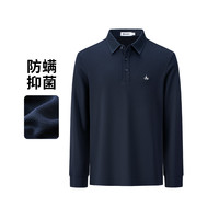 navigare 意大利小帆船[防螨抑菌]提花针织长袖POLO衫男款通勤T恤113502530 古巴砂 L/50