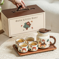 漫时光 茶具整套高档送礼家用泡茶壶茶杯套装茶具礼盒乔迁生日礼物 童话女孩-1壶4杯+托盘