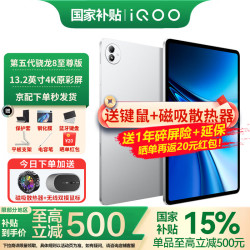 iQOO Pad6 Pro 第五代骁龙8至尊版 银翼 8GB+256GB Wi-Fi平板电脑