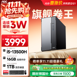 AOC 台式电脑13代16线程家用办公商用台式主机荣光T260（13代酷睿i5-13500H 16G 1T WiFi蓝牙）
