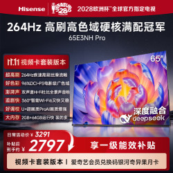 海信 电视65E3NH Pro 65英寸 264Hz高刷 高色域 Hi-Fi音响 智能Wi-Fi6 大内存 能效补贴平板电视