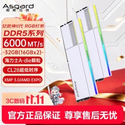 阿斯加特 32GB(16GBx2) DDR5 6000 台式机内存条