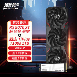 瀚铠 RX 9070 XT 16GB 星空 显卡+致态TiPlus7100s系列 1TB SSD硬盘套装