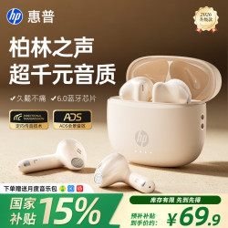 惠普 真无线蓝牙耳机超长续航半入耳式通话降噪无线运动跑步音乐游戏适配苹果华为小米