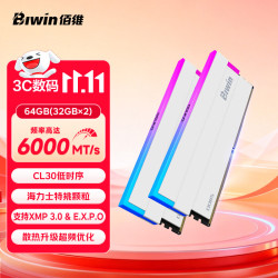 佰维 64G(32G×2)套装 DDR5 6000频率台式机内存条 时空行者DW100炫光