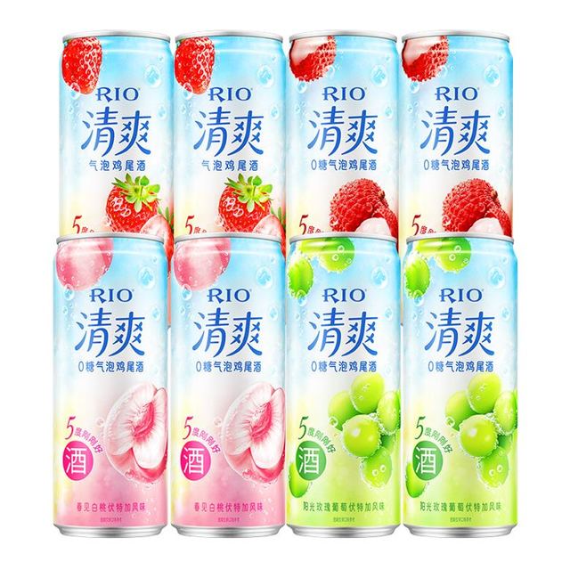PLUS会员：锐澳 预调 鸡尾酒  洋酒 冰饮果酒 洋酒清爽0糖系列 330ml*8罐