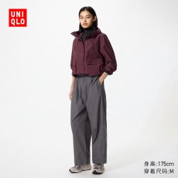 优衣库 489684 棉质宽松 青灰色 M 女士休闲裤