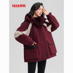 YAYA 鸭鸭 女士中长派克羽绒服 2024冬季新款
