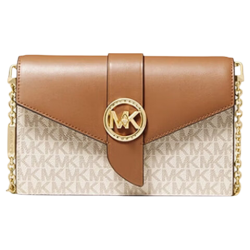 MICHAEL KORS CHARM链条信封包中号 香草白/橡果棕 轻奢礼物