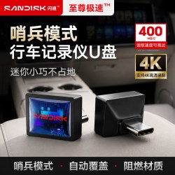 闪迪 车载U盘迷你高速行车记录仪typec大容量哨兵模式CZ530优盘