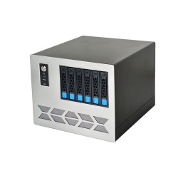NAS机箱6+4盘热插拔ITX双电源飞牛家用办公桌面存储水冷服务器
