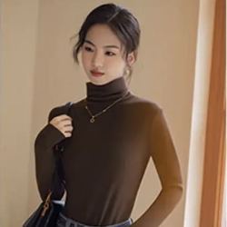 欧迪芬 女士半高领打底衫上衣(7色可选）