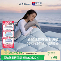 富安娜 酷丝棉 90%灰鸭绒羽绒被芯 四季被春秋被 600g填充 203*229cm 酷丝棉- 双人被1.5/1.8米(被芯203*229cm)