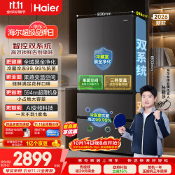 海尔 小红花系列 BCD-501WGHFDCDB7U1 风冷法式门冰箱 501L
