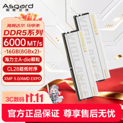 阿斯加特 海姆达尔 DDR5 6000 CL28 极地白 16GB(8GBx2) 台式机内存