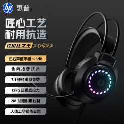 惠普 1603 USB接口带麦 黑色 头戴式游戏耳机