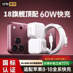 艾勒丝汀 适配苹果18充电器17promax充电头60w动态快充40wiPhone手机air插头
