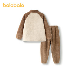 巴拉巴拉 balaOne 儿童睡衣套装 珊瑚绒男女童家居服 咖白色调00351 150