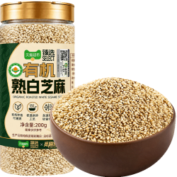 猫超臻选有机熟白芝麻200g四重有机认证烧烤调料烘焙会员超市同源