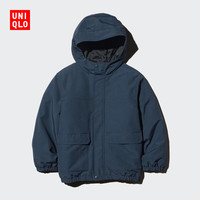 优衣库 童装男童女童休闲连帽棉服488755 69 藏青色