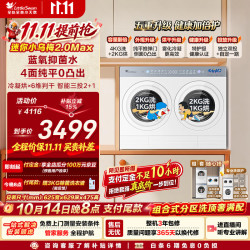 小天鹅 迷你小乌梅2.0Max 双筒分区洗 4KG洗涤+2KG烘干 TNDD40-09AID