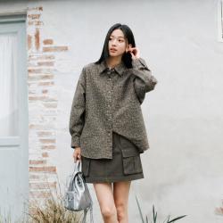 森马 森柔牛仔丨衬衫女秋季宽松中长款舒适潮流上衣气质通勤牛仔衬衣