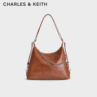 CHARLES & KEITH 【链条托特】复古鞣褐女士斜挎包 CK2-40782798