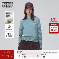 TEENIE WEENIE 【假两件撞色】条纹长袖T恤