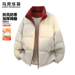 马克华菲 男士立领棉服 象牙白