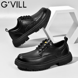贵之步 G'VILL 男鞋秋冬季男士休闲皮鞋时尚运动休闲鞋百搭舒适旅游鞋子 黑色 42