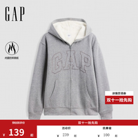 Gap 000910111 仿羊羔绒宽松连帽卫衣 灰色 M
