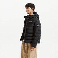 坦博尔 2026秋冬轻薄鸭绒短款羽绒服 黑色 M