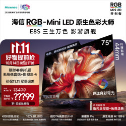 海信 75E8S 液晶电视 75英寸 4K 普通挂架送装一体