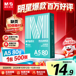 晨光 绿晨光A5打印纸 80g500张 单包双面复印纸 电子发票打印纸 非A4规格APN1C003