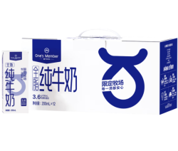 1号会员店 3.6g蛋白全脂纯牛奶 200ml*12盒