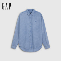 值友专享：Gap 902863 莱赛尔天丝 浅蓝色 L 男士长袖牛仔衬衫