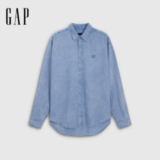 值友专享：Gap 902863 莱赛尔天丝 浅蓝色 L 男士长袖牛仔衬衫
