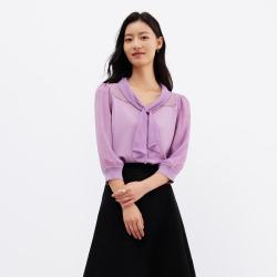 Koradior 春秋时尚文艺衬衫女通勤优雅干练设计感上衣七分袖针织衫