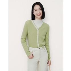 珂思 秋季款撞色拼接气质通勤百搭V领针织衫女