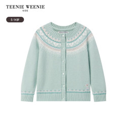 TEENIE WEENIE Kids小熊童装提花毛衣羊毛混纺开衫
