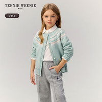 TEENIE WEENIE 女童羊毛混纺提花开衫 薄荷色 120cm