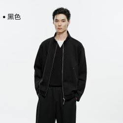 太平鸟 男装 重磅卫衣夹克2026秋新款休闲极简风针织立领外套潮流M
