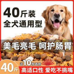 狗粮40斤装成犬专用大型犬金毛拉布拉多边牧通用全价大包装冻干粮