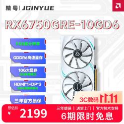 精粤 RX6750GRE 10GD6 网游吃鸡3A独立显卡 剪辑设计电竞游戏GDDR6 10G高速大显存游戏显卡GDDR6/160bit