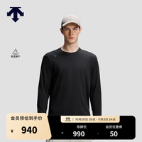 迪桑特 SKI STYLE系列吸湿速干柔软亲肤男士圆领长袖T恤秋冬新品 BK-黑色 XL (180/100A)