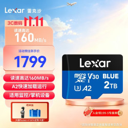雷克沙 TF存储卡 2TB V30 A2 读160MB/s