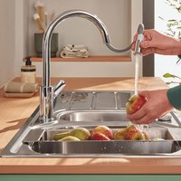 高仪 欧洲原装进口可抽拉起泡器节水水槽冷热水厨房龙头Grohe卫浴
