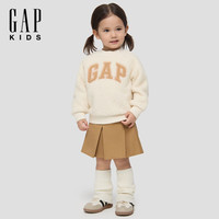 Gap 男女童秋季logo刺绣羊羔绒卫衣