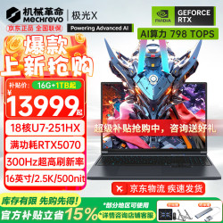 机械革命 极光X 2026旗舰 极光X U7-251HX/5070/灰 16G-1T